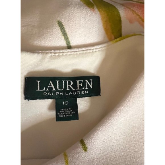 Ralph Lauren Dress 10 Floral Colorful Career Church Stretch Washable $155 - Picture 12 of 13